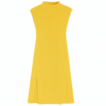 Painted Pleats Dress–Turtleneck Maxi