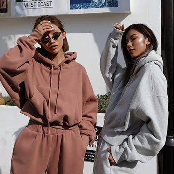 2023 Autumn/Winter Women's New Long Sleeved Hat Casual Sweater Coat Women's Sports Set