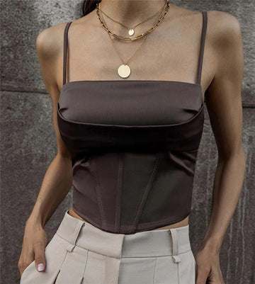 Women's ort Crop Tank Top Street Sle Color Slim Fit Summer ential Casual Faion Vest Strap Tops