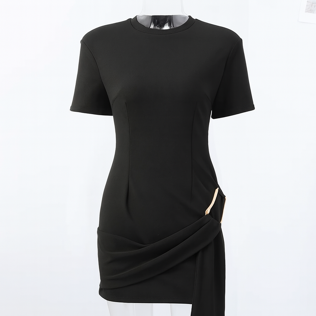 LadyRe Elegant Short-Sleeve Mini Dress