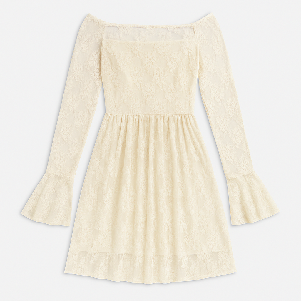 Apricot Gentle Lace Mini Dress