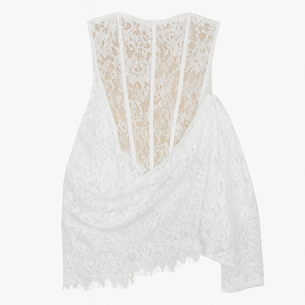 Lace Strapless Bandage Mini Dress