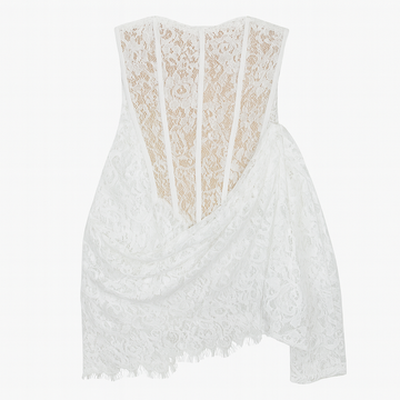 Lace Strapless Bandage Mini Dress