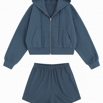 Retro Zip-Up Hoodie & Wide-Leg Pants Set-Women’s Autumn Fashion