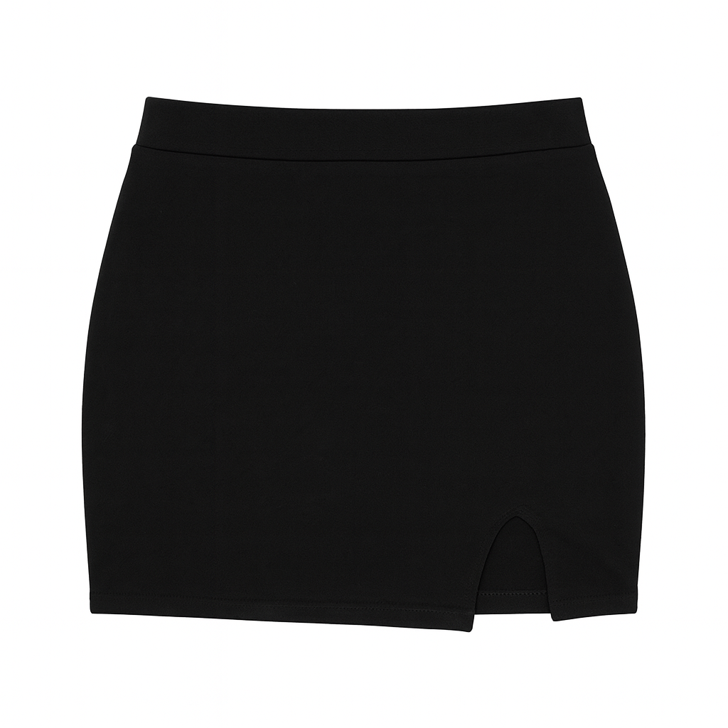 High-Waist Slit Bodycon Mini Skirt-Night Out Club Style