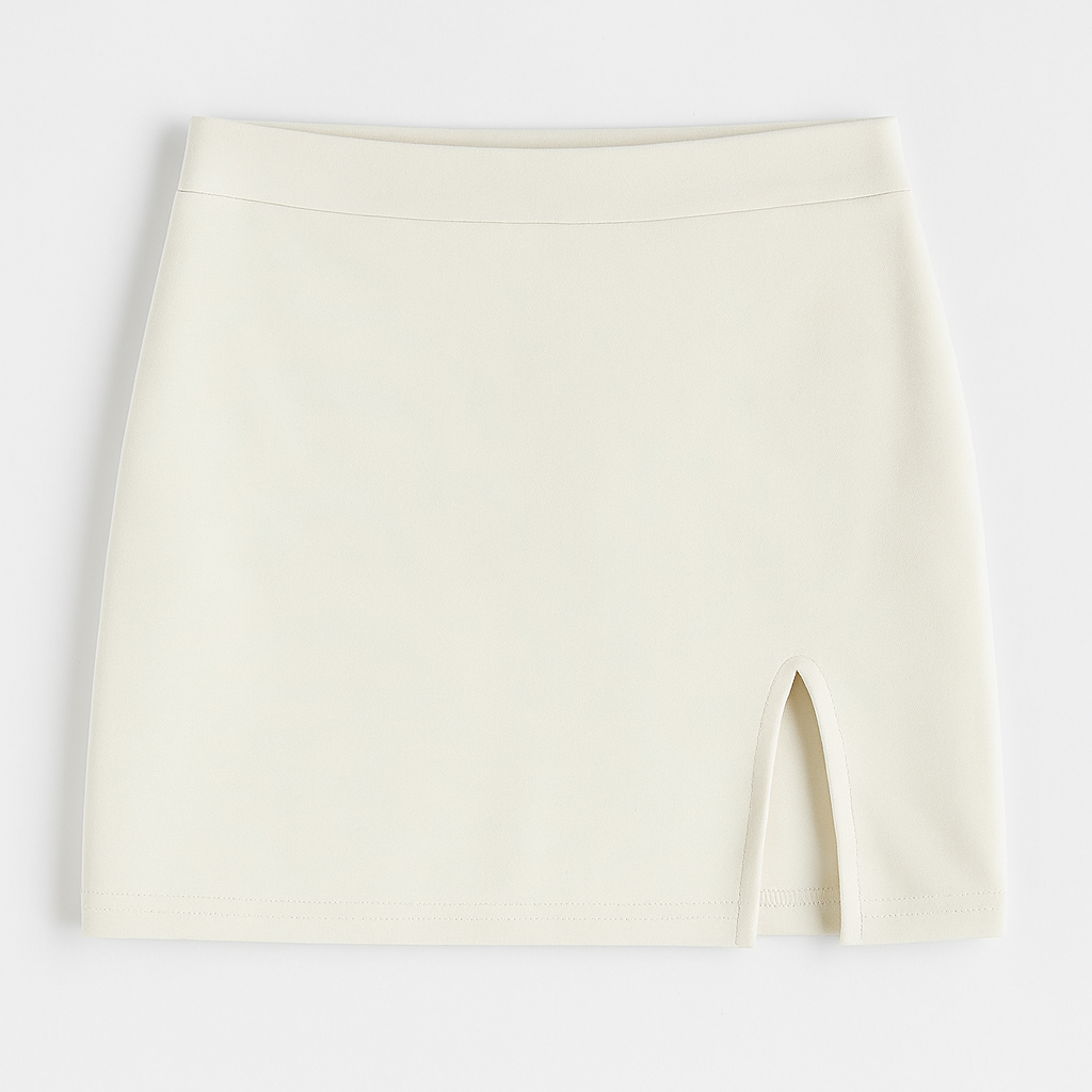 Retro Low-Waist Side-Slit Wrap Mini Skirt