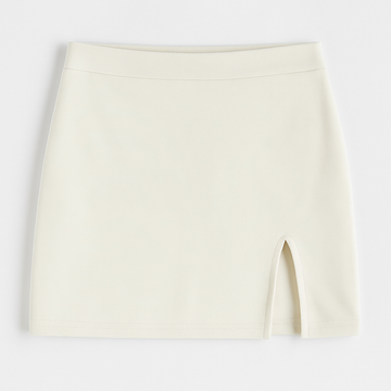 Retro Low-Waist Side-Slit Wrap Mini Skirt