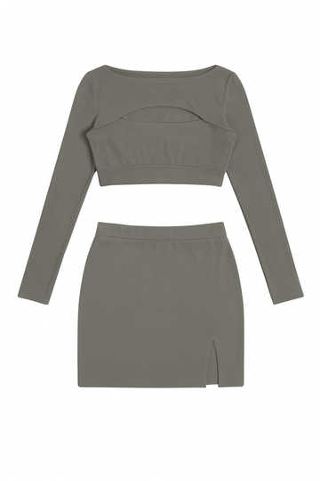 Hollow Out Crop Top & Mini Skirt Set