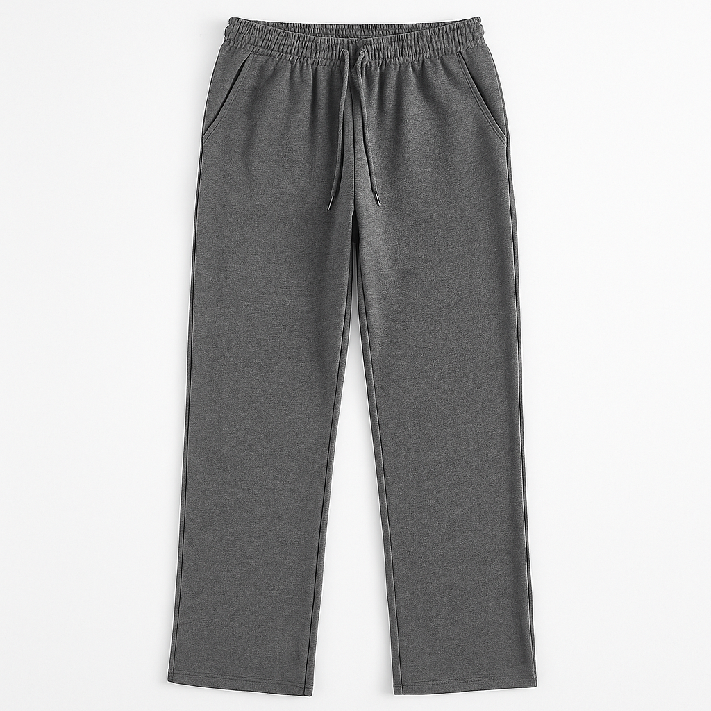 Solid Knit Straight Pants - Slim Fit Streetwear Trousers