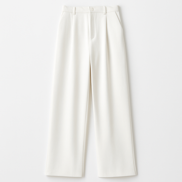 White High Waist Wide-Leg Palazzo Pants - Korean Style 2024