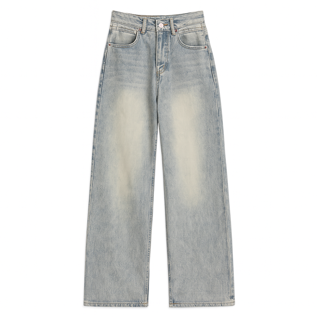 Vintage Flared Denim Pants - High Waist American Style Jeans