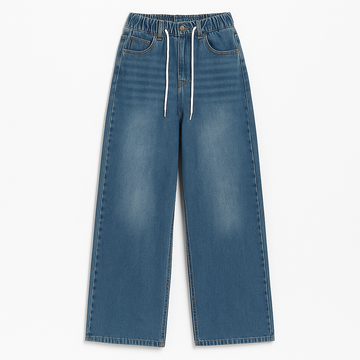 Light Wash Wide-Leg Jeans - Slimming Fit