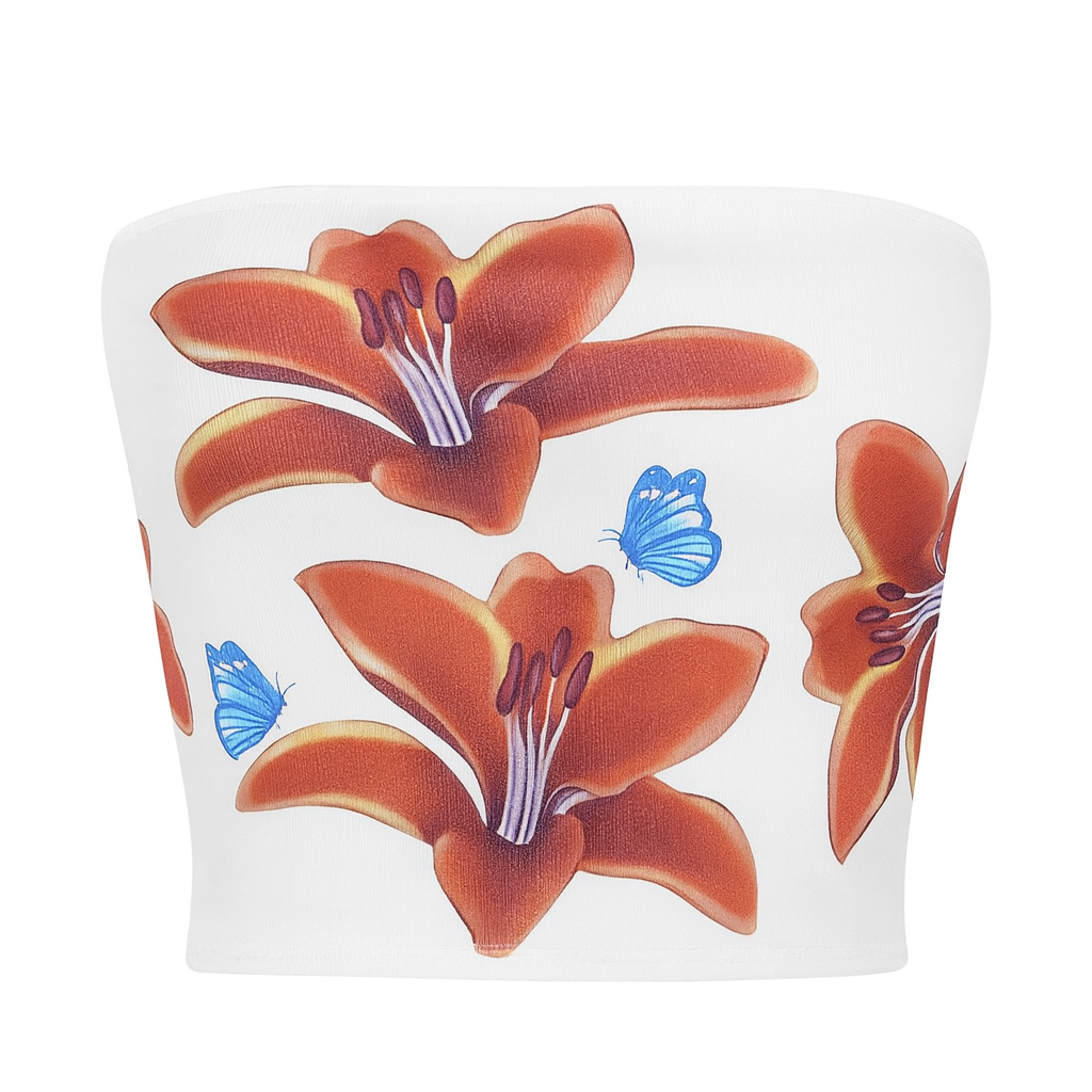 Floral Print Fitted Tube Top