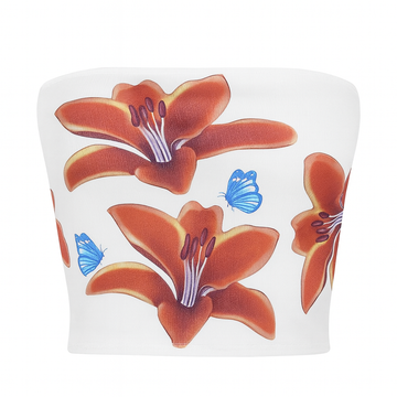 Floral Print Fitted Tube Top