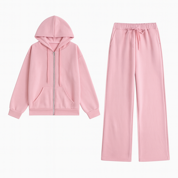Casual Hooded Cardigan & Trousers Two-Piece Set
