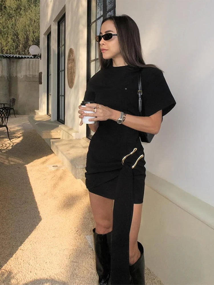 LadyRe Elegant Short-Sleeve Mini Dress