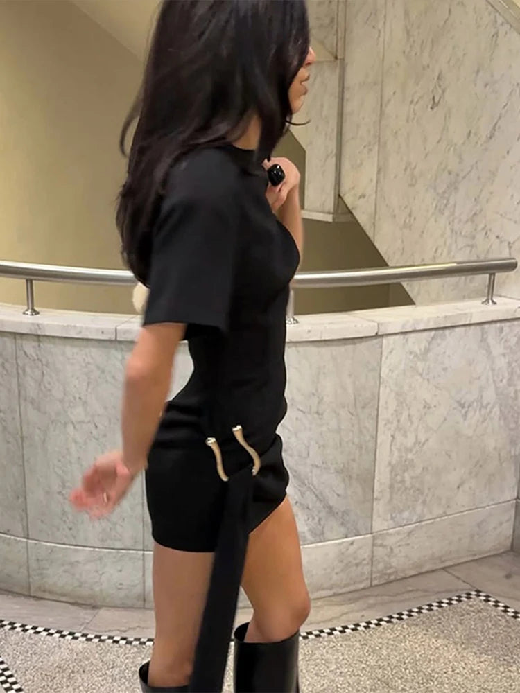 LadyRe Elegant Short-Sleeve Mini Dress