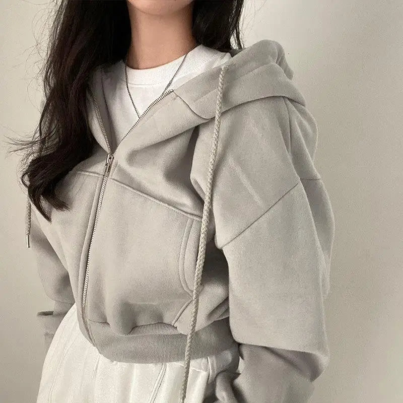 Women's Winter Hoodie Sweatirt Zip up Jaet Straight Cut Long Sve round Ne ort Sle Sweet Sle  Color