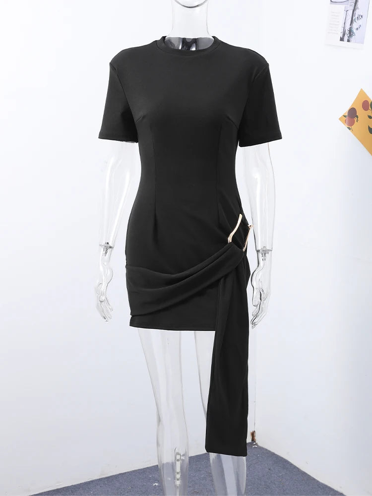 LadyRe Elegant Short-Sleeve Mini Dress