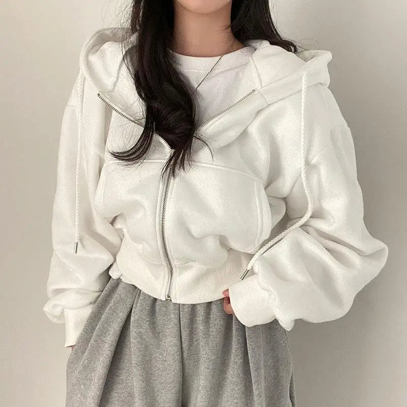 Women's Winter Hoodie Sweatirt Zip up Jaet Straight Cut Long Sve round Ne ort Sle Sweet Sle  Color