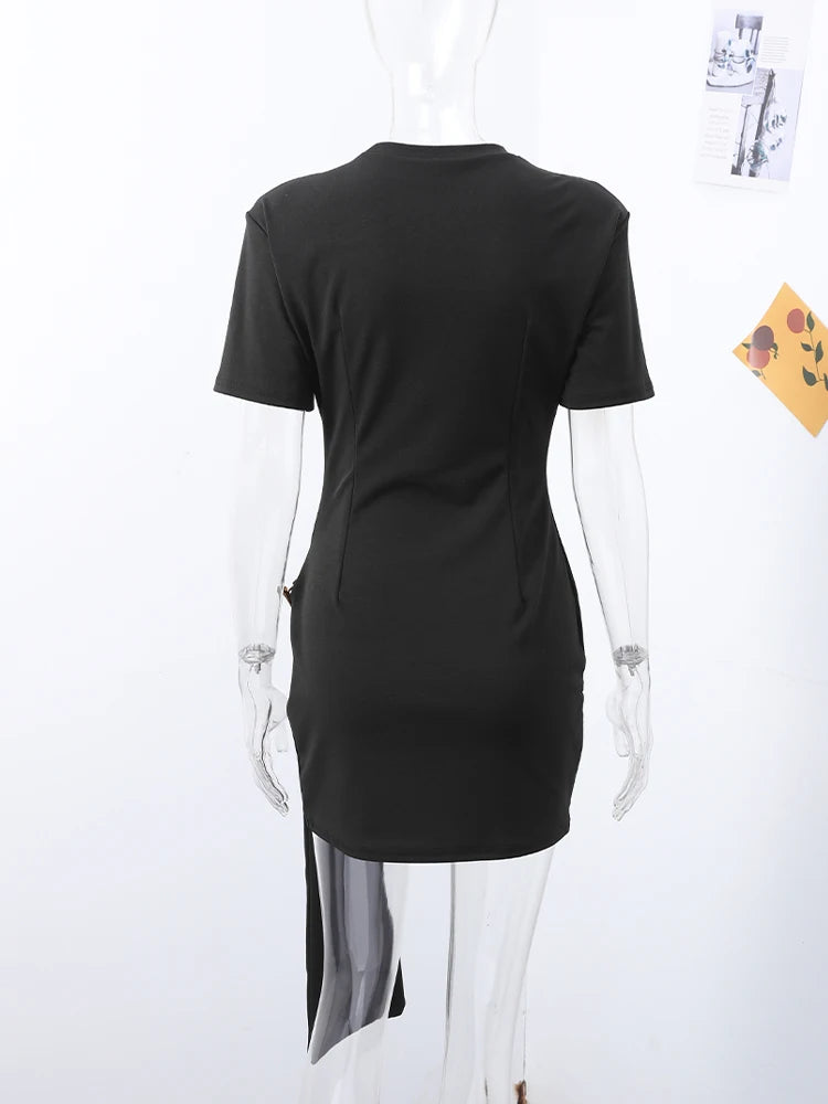 LadyRe Elegant Short-Sleeve Mini Dress