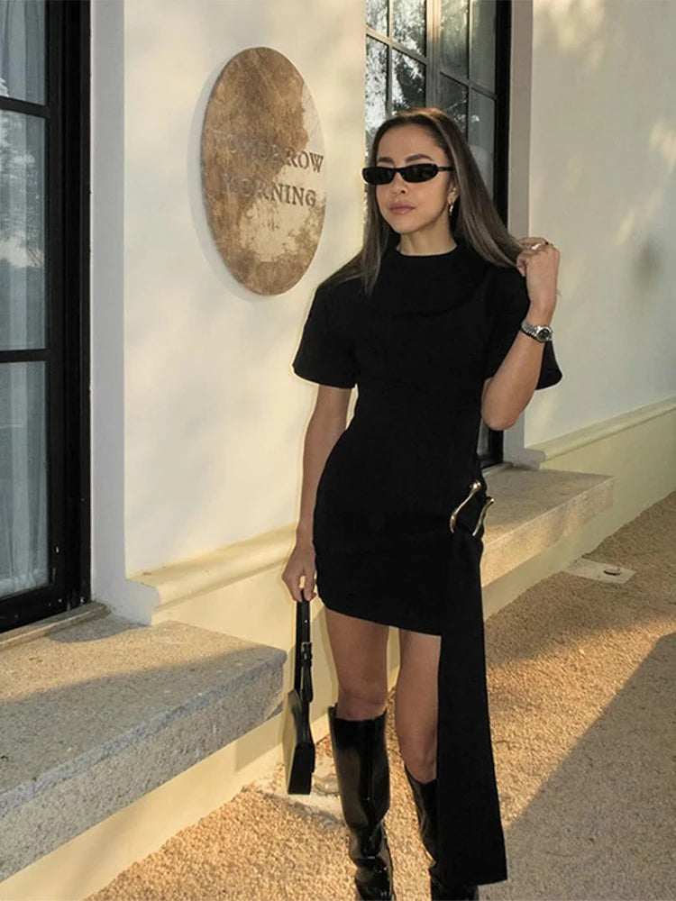 LadyRe Elegant Short-Sleeve Mini Dress
