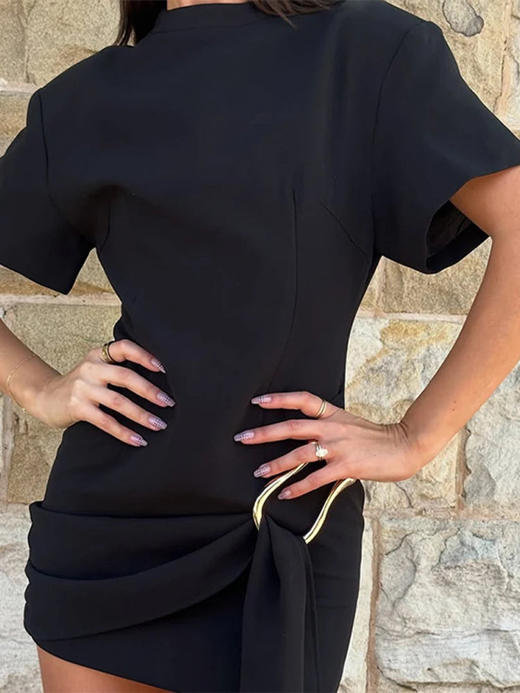LadyRe Elegant Short-Sleeve Mini Dress