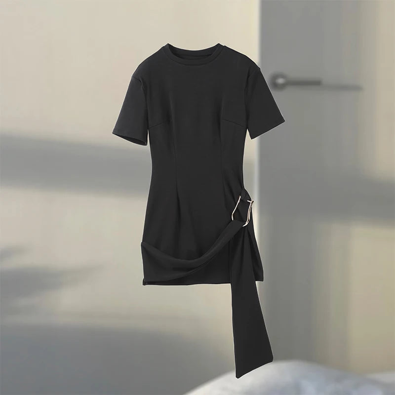 LadyRe Elegant Short-Sleeve Mini Dress