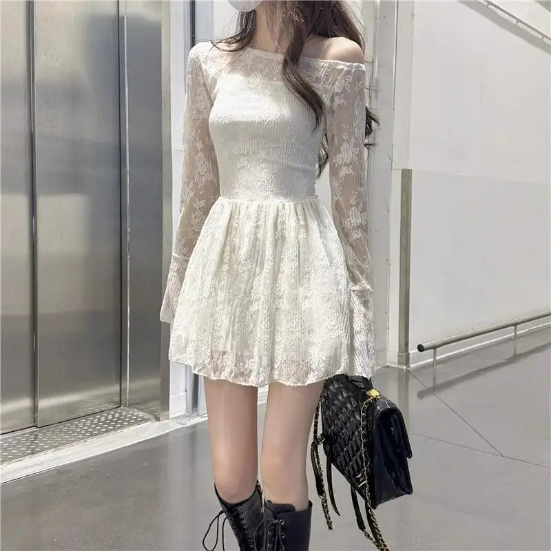 Apricot Gentle Lace Mini Dress