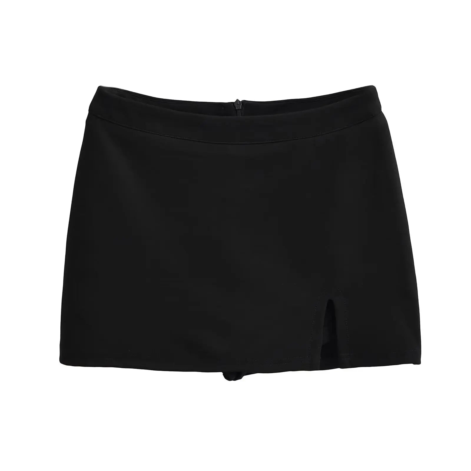 American Style Retro Spicy Girl Low Waist Midi Skirt Women Niche Design Sense Side Split Fork Slim Wrap Hip Short Skirt 04BB