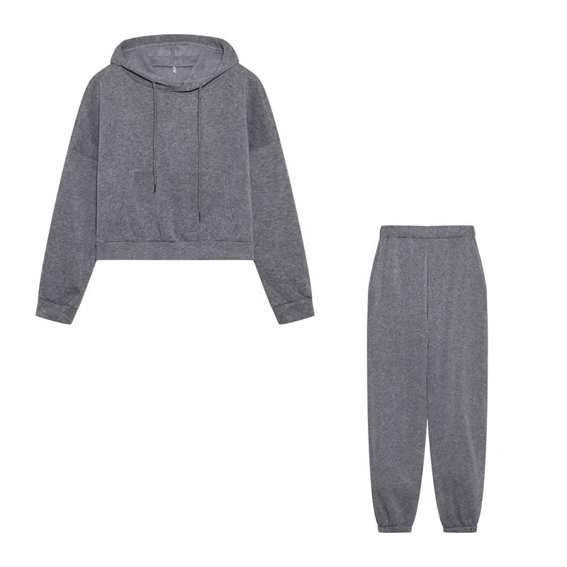 2023 Autumn/Winter Women's New Long Sleeved Hat Casual Sweater Coat Women's Sports Set