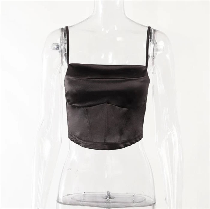 Women's ort Crop Tank Top Street Sle  Color Slim Fit Summer ential Casual Faion Vest Strap Tops